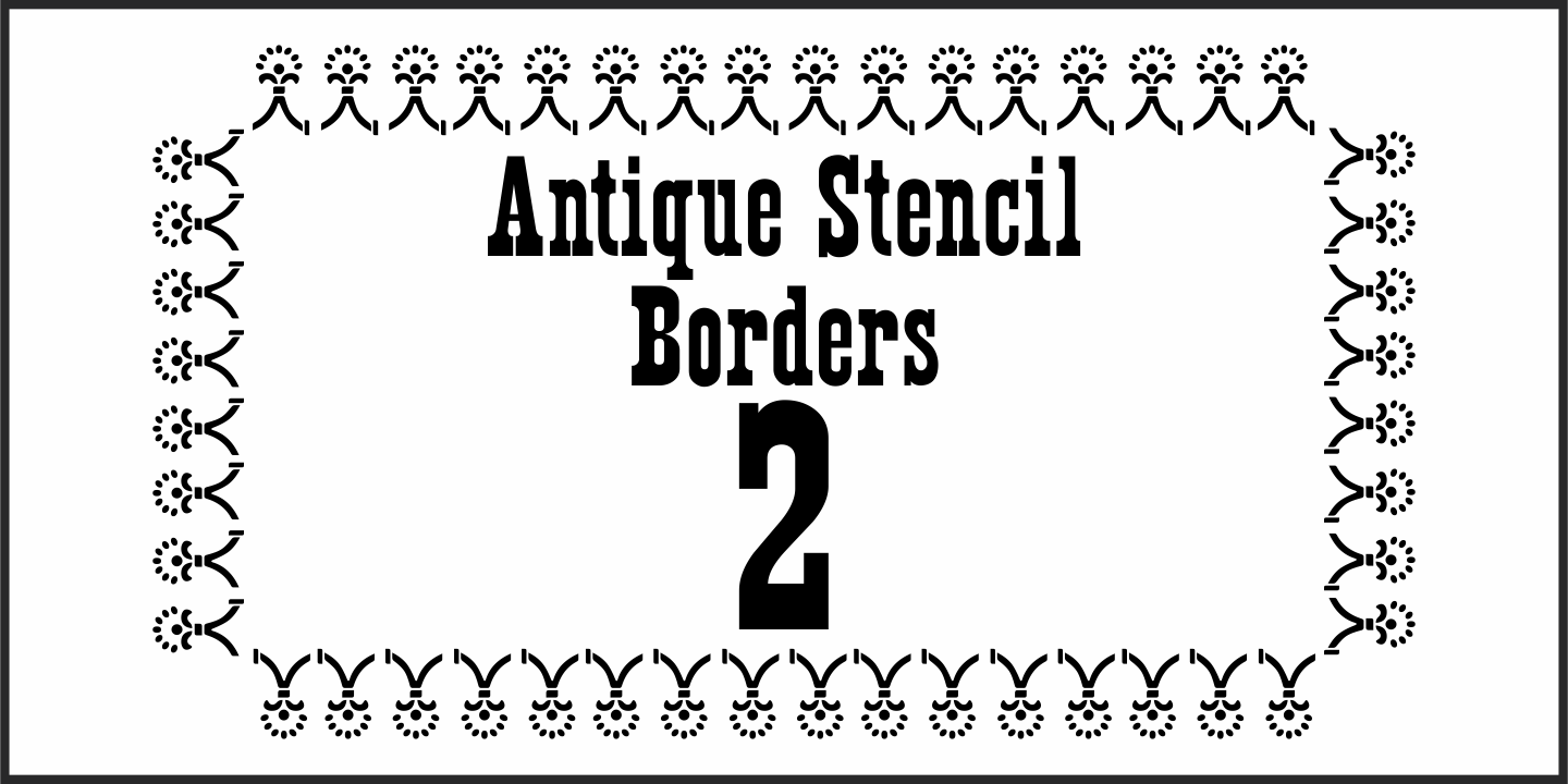 Ejemplo de fuente Antique Stencil Borders Two JNL #4